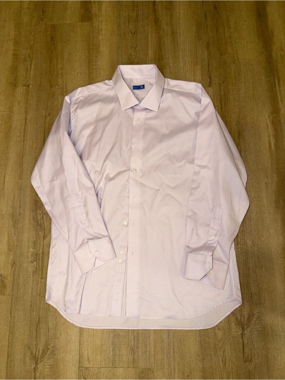 ECI Men's Light Pink Long-Sleeve Dress Shirt